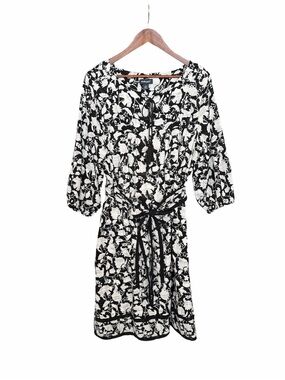 Studio Park black white floral cotton dress XLT classic wedding summer event